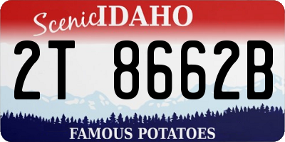 ID license plate 2T8662B