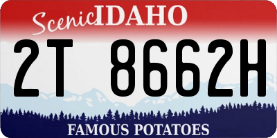 ID license plate 2T8662H