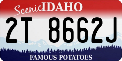ID license plate 2T8662J