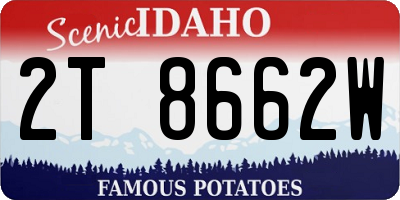 ID license plate 2T8662W