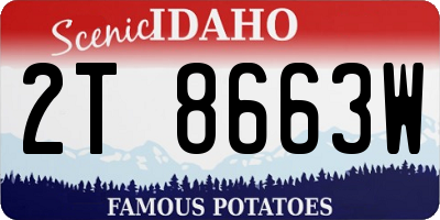 ID license plate 2T8663W