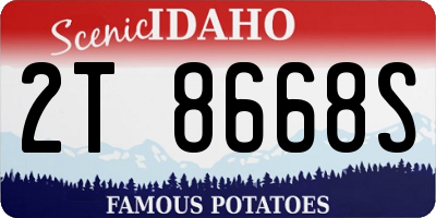 ID license plate 2T8668S