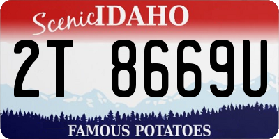 ID license plate 2T8669U