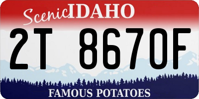 ID license plate 2T8670F