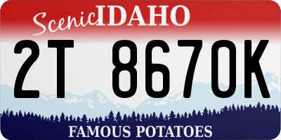 ID license plate 2T8670K