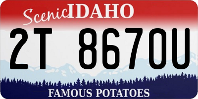 ID license plate 2T8670U