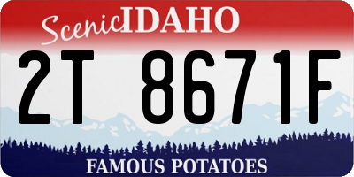 ID license plate 2T8671F