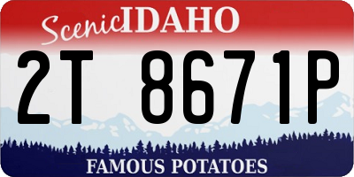 ID license plate 2T8671P