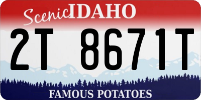 ID license plate 2T8671T