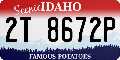 ID license plate 2T8672P