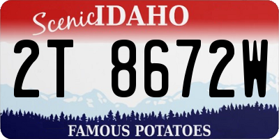 ID license plate 2T8672W