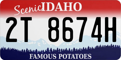 ID license plate 2T8674H