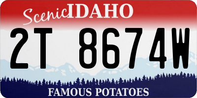ID license plate 2T8674W