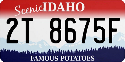 ID license plate 2T8675F