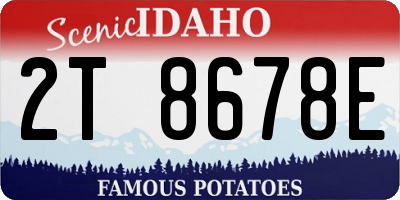 ID license plate 2T8678E