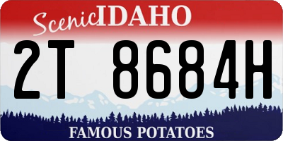 ID license plate 2T8684H