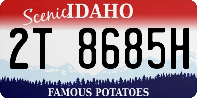 ID license plate 2T8685H