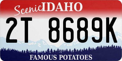 ID license plate 2T8689K