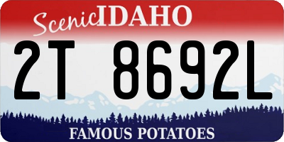 ID license plate 2T8692L