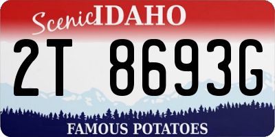 ID license plate 2T8693G