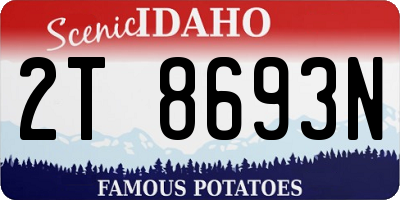 ID license plate 2T8693N