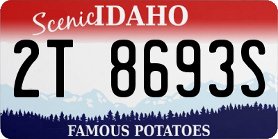 ID license plate 2T8693S