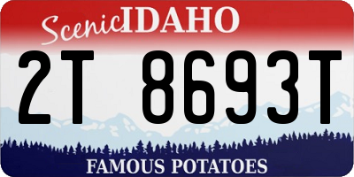ID license plate 2T8693T