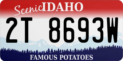 ID license plate 2T8693W
