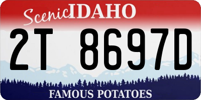 ID license plate 2T8697D