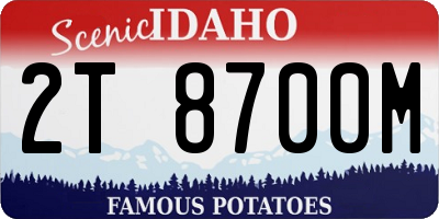 ID license plate 2T8700M