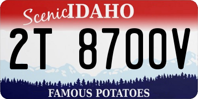 ID license plate 2T8700V
