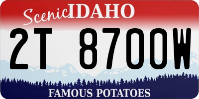 ID license plate 2T8700W