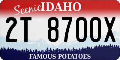 ID license plate 2T8700X