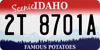 ID license plate 2T8701A