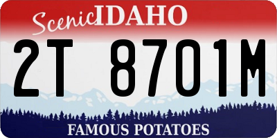 ID license plate 2T8701M