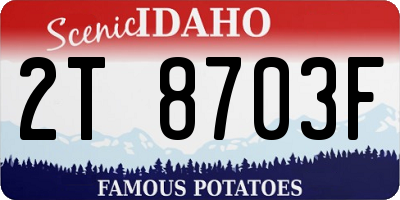ID license plate 2T8703F