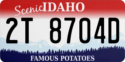 ID license plate 2T8704D
