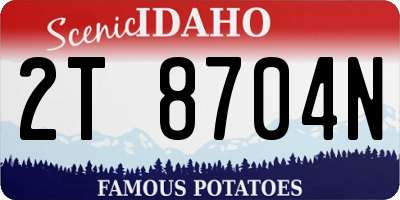 ID license plate 2T8704N