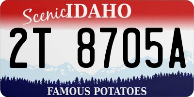 ID license plate 2T8705A