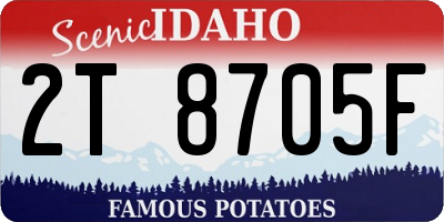 ID license plate 2T8705F