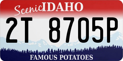 ID license plate 2T8705P