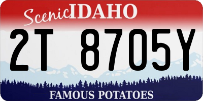 ID license plate 2T8705Y