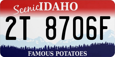 ID license plate 2T8706F