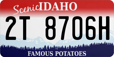 ID license plate 2T8706H