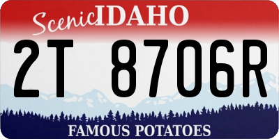 ID license plate 2T8706R