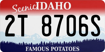 ID license plate 2T8706S