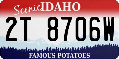 ID license plate 2T8706W
