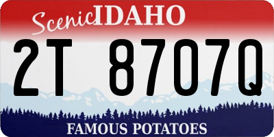 ID license plate 2T8707Q