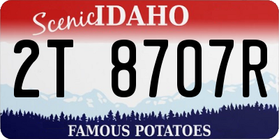 ID license plate 2T8707R