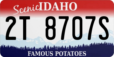 ID license plate 2T8707S